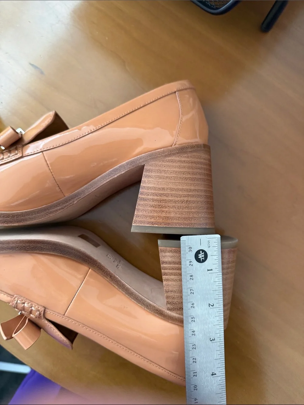 kate spade Patent Peach Bow Block-Heel Loafers